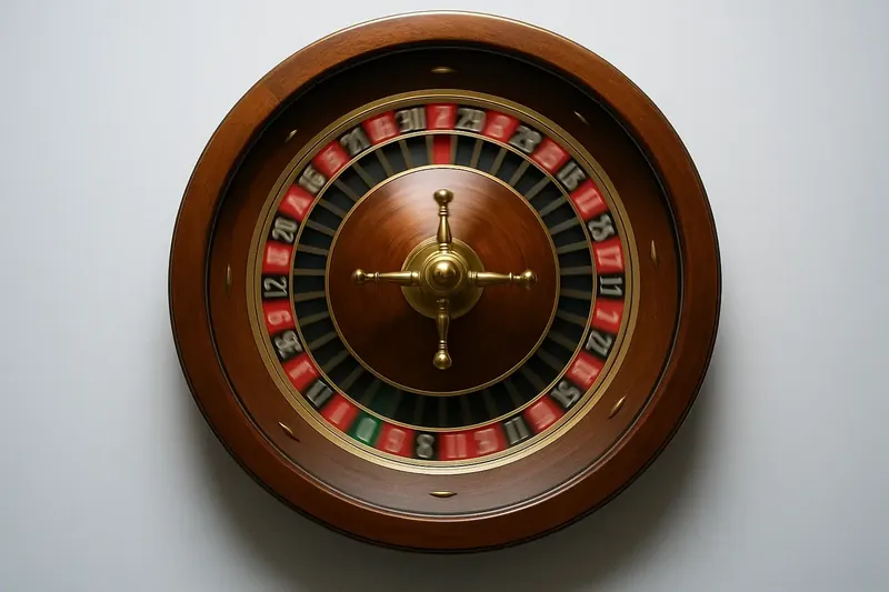 Close-up of live roulette wheel spinning in elegant casino lighting